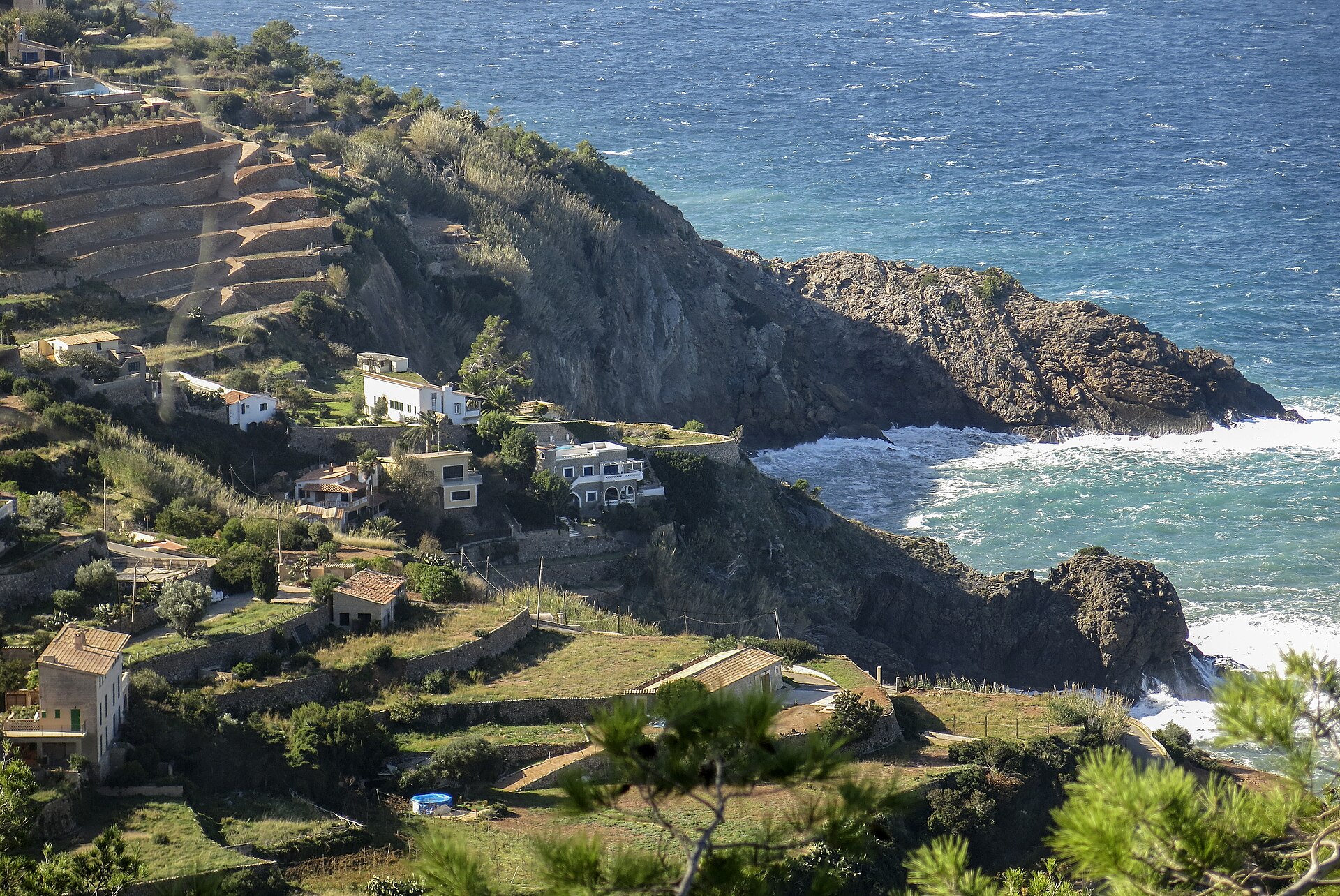 Terrassen en dorp van Banyalbufar, Mallorca