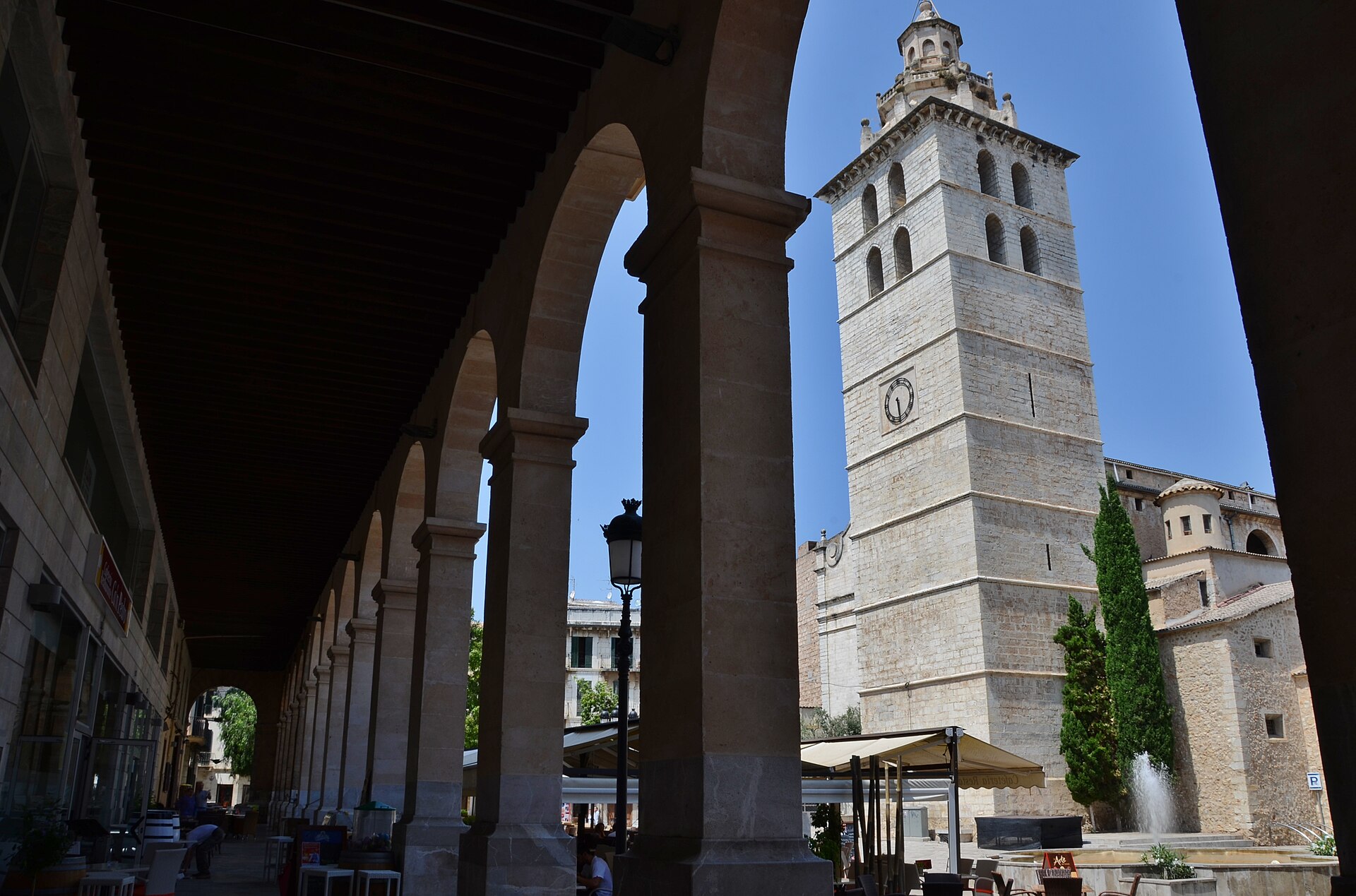 De kerk Santa Maria la Major in het centrum van Inca op Mallorca